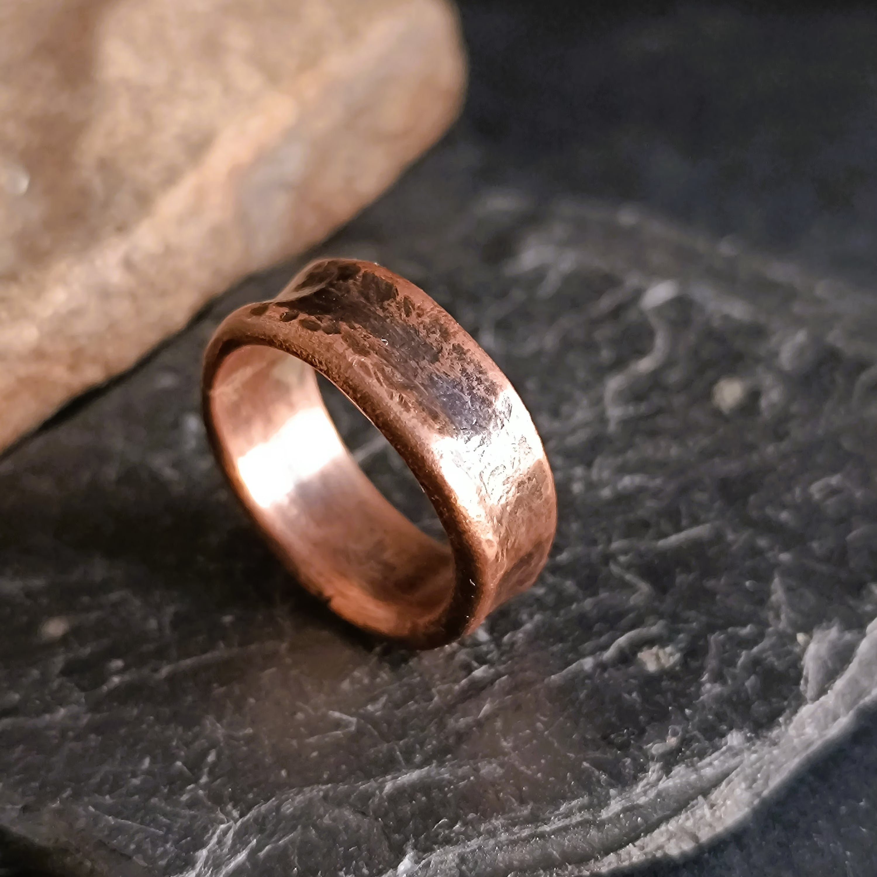 Hammered copper ring Main image