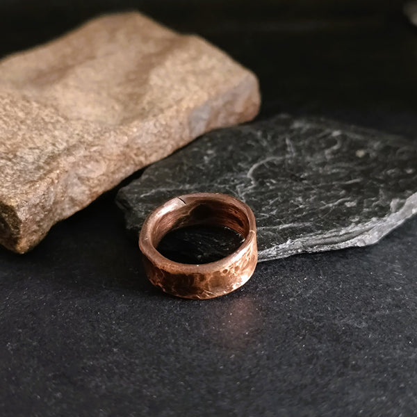 Hammered copper ring