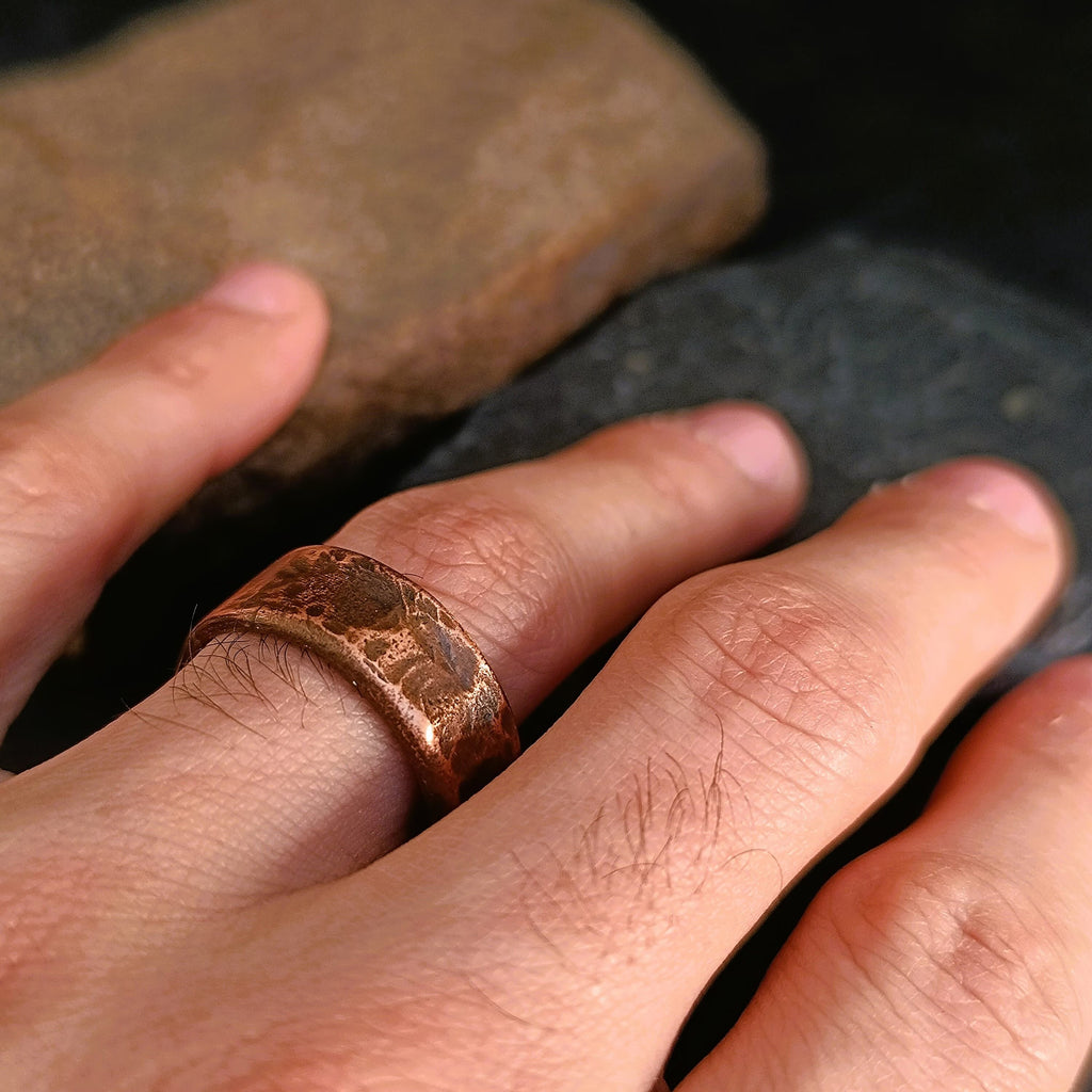 Hammered copper ring