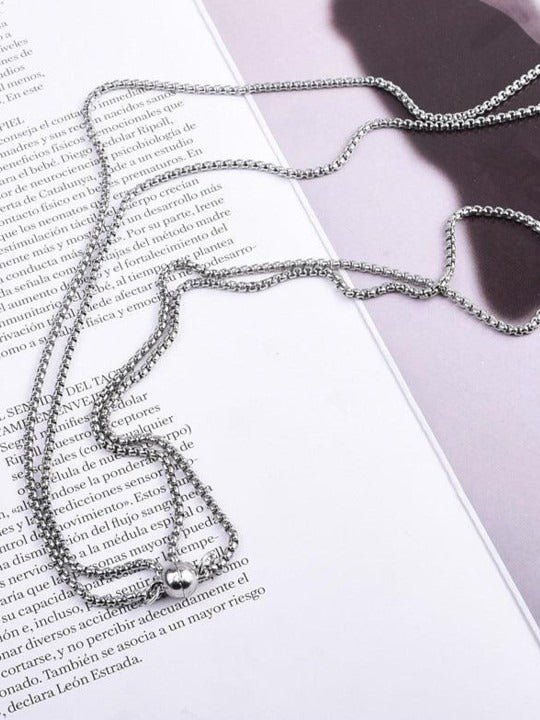Silver-Plated Magnetic Charm Matching Ball Promise Chain Secondary image