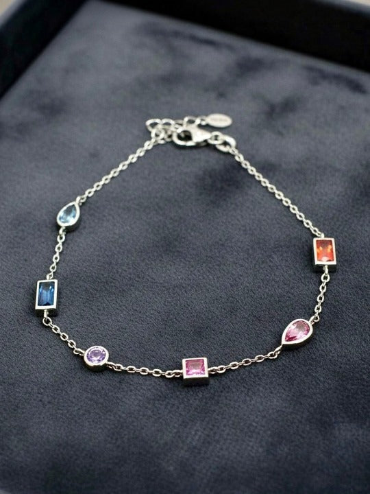 925 Silver Multi Colour Bracelet