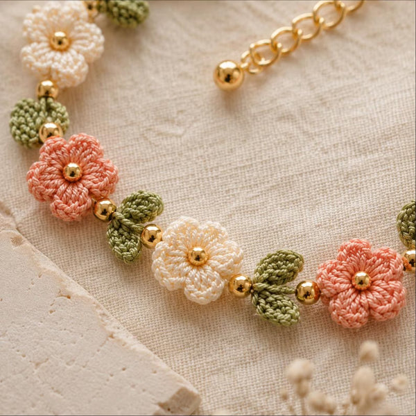 Handmade Crochet Daisy Bracelet