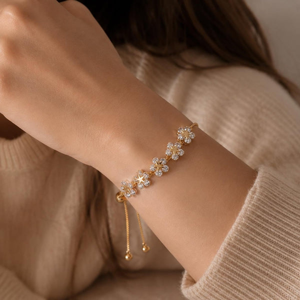 Luxury Flower Charm Bracelet