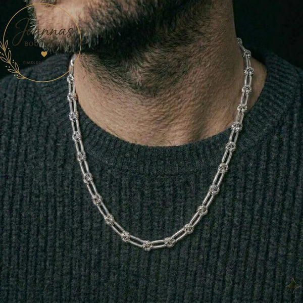 Silver Barbed Wire Chain Necklace