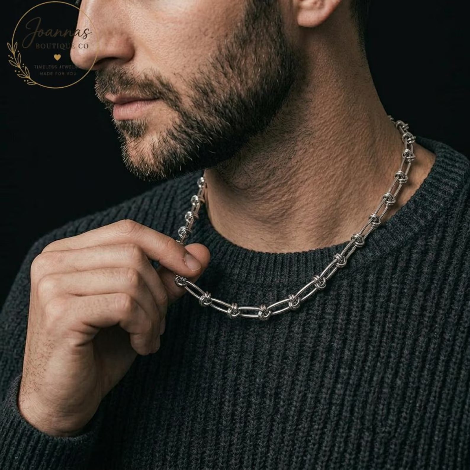 Silver Barbed Wire Chain Necklace