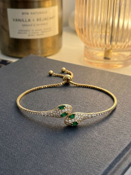 Women Cubic Zirconia Antique Gold-Plated Kada Bracelet Secondary image