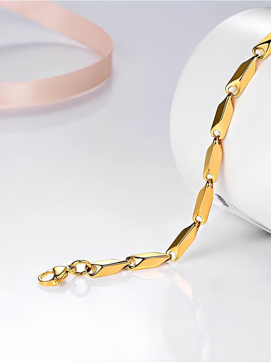 Unisex Set of 2 Gold Plated Stainless Steel Chain