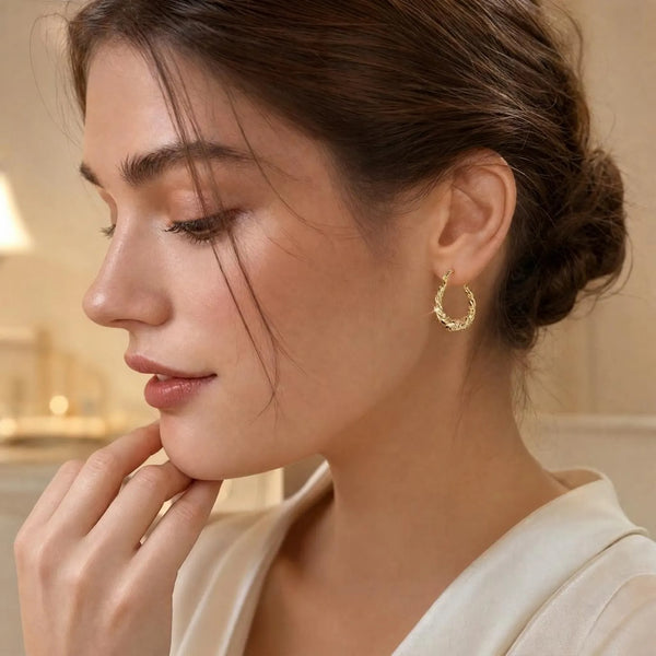 Twisted Gold Hoop Earrings