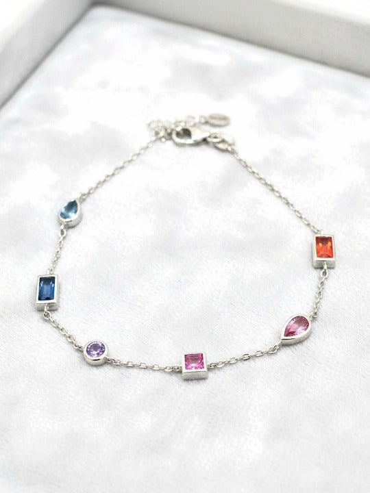 925 Silver Multi Colour Bracelet