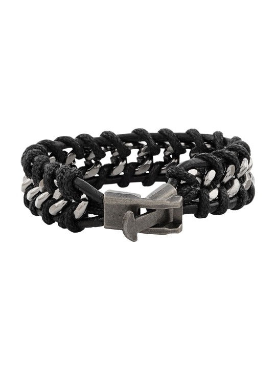 Men Leather Wraparound Bracelet