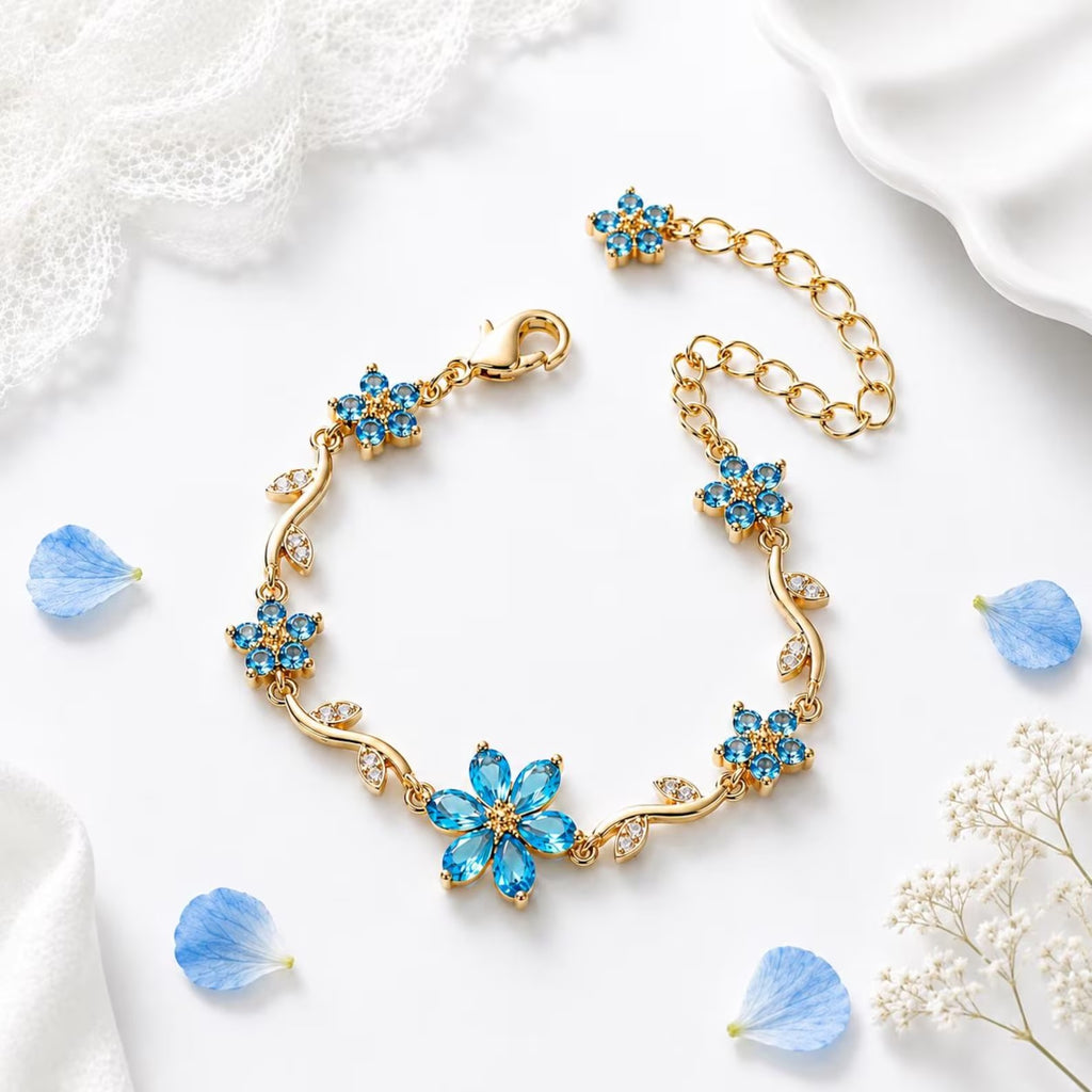 Blue Daisy Bracelet