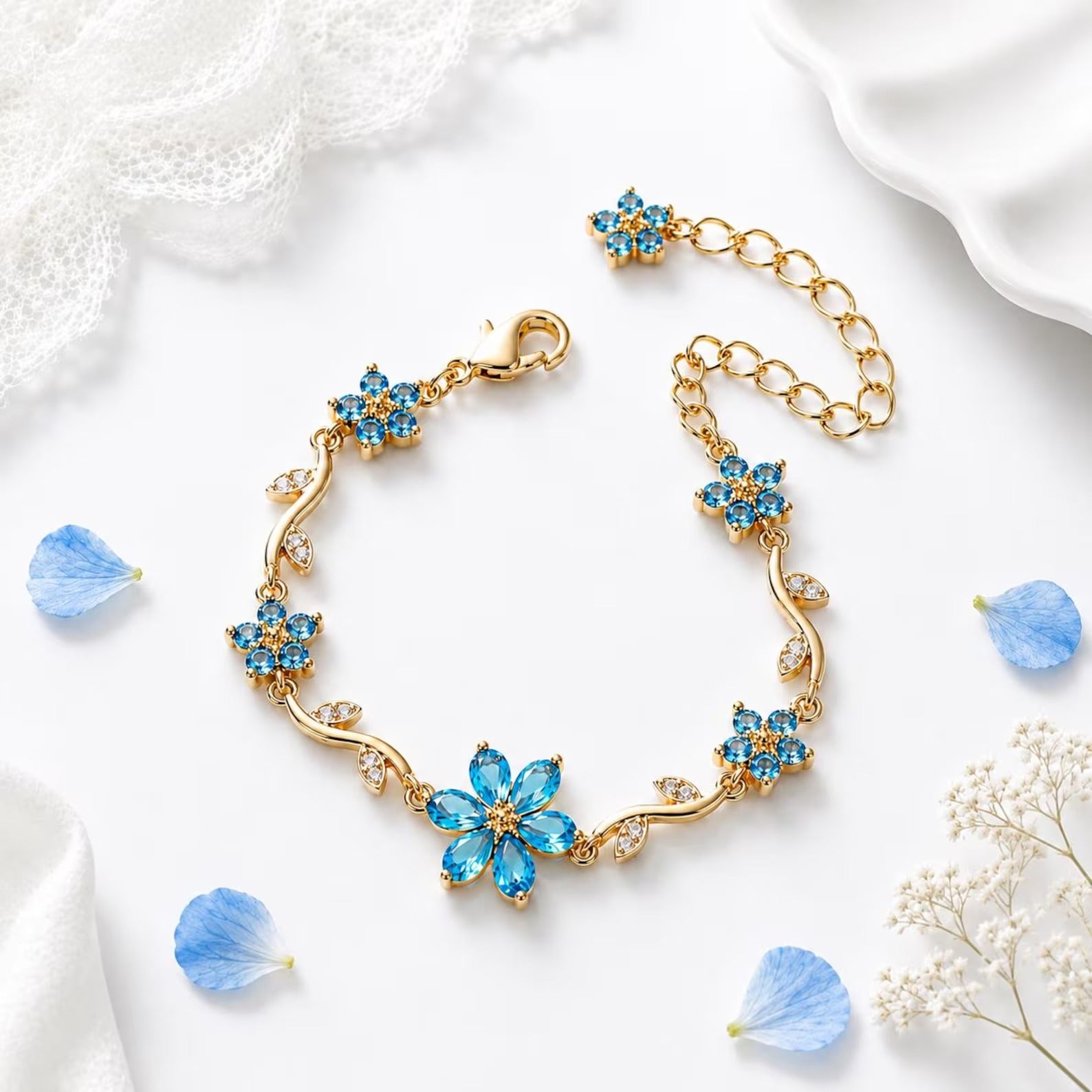 Blue Daisy Bracelet