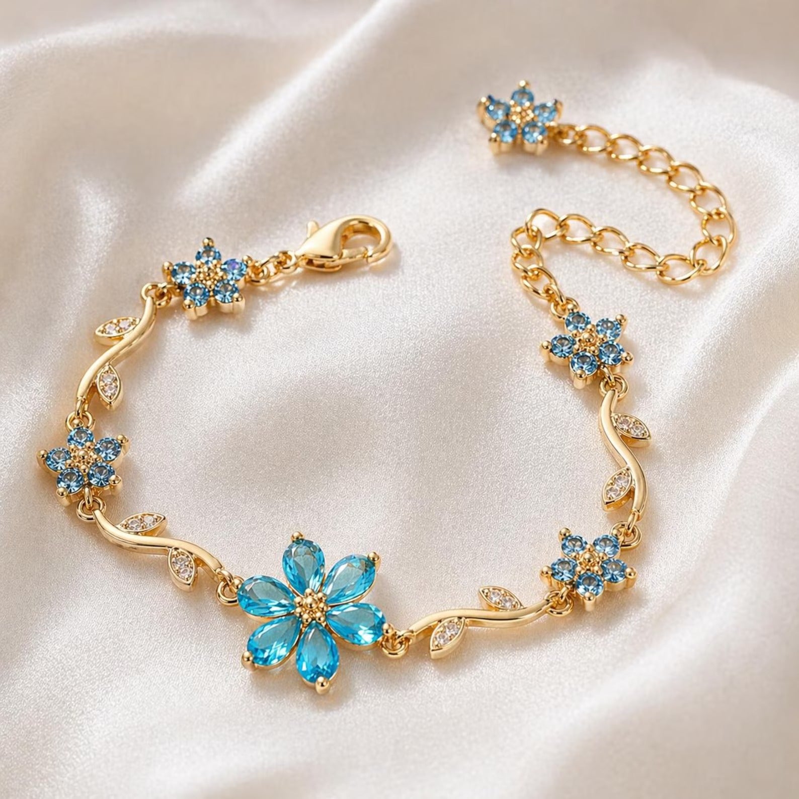 Blue Daisy Bracelet
