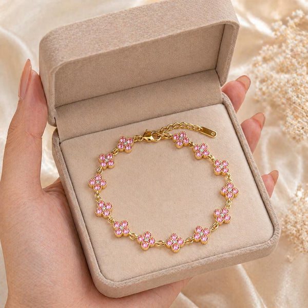Pink Clover Bracelet