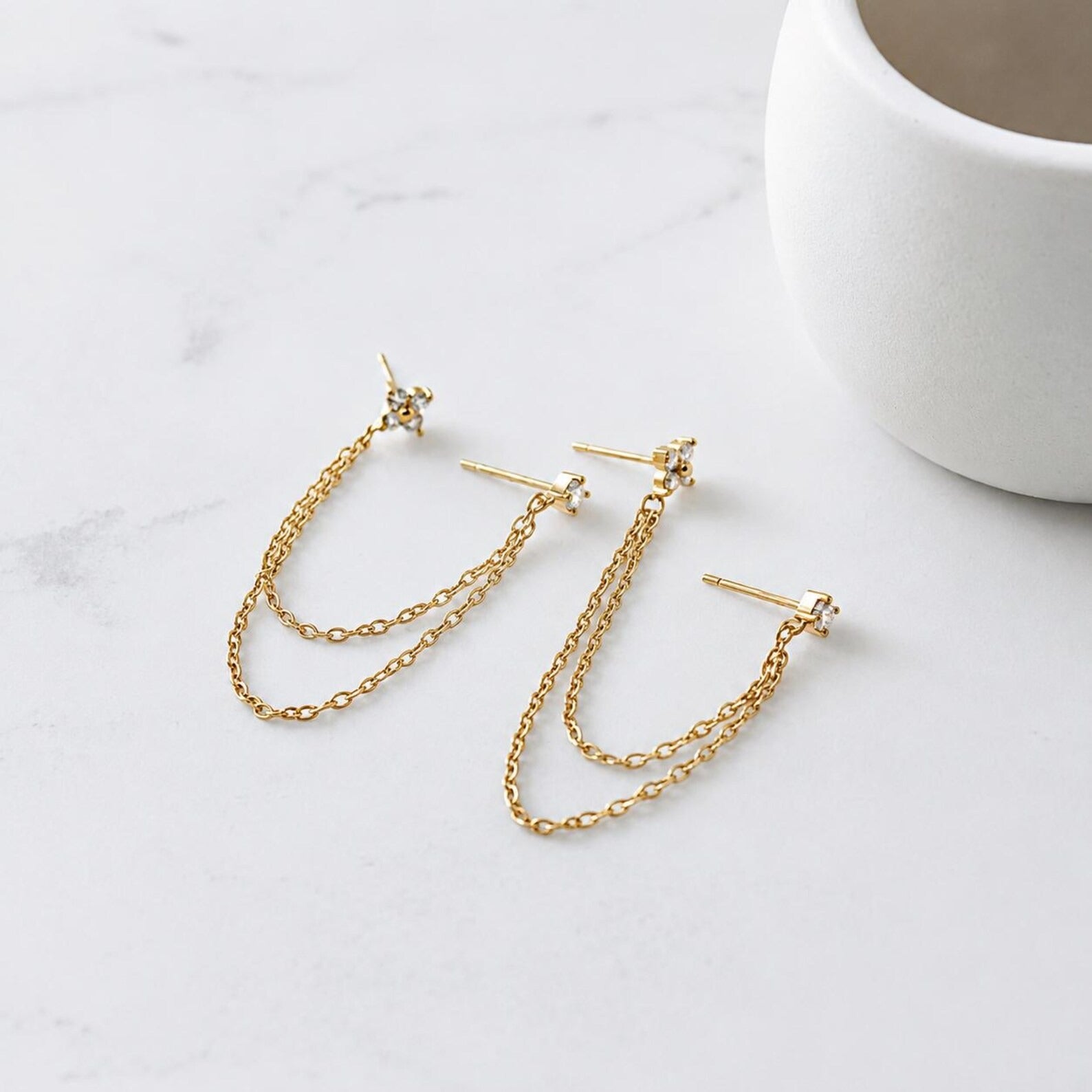 Gold Chain Ear Cuff Earring