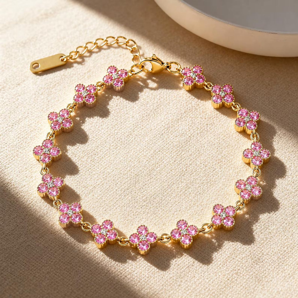 Pink Clover Bracelet