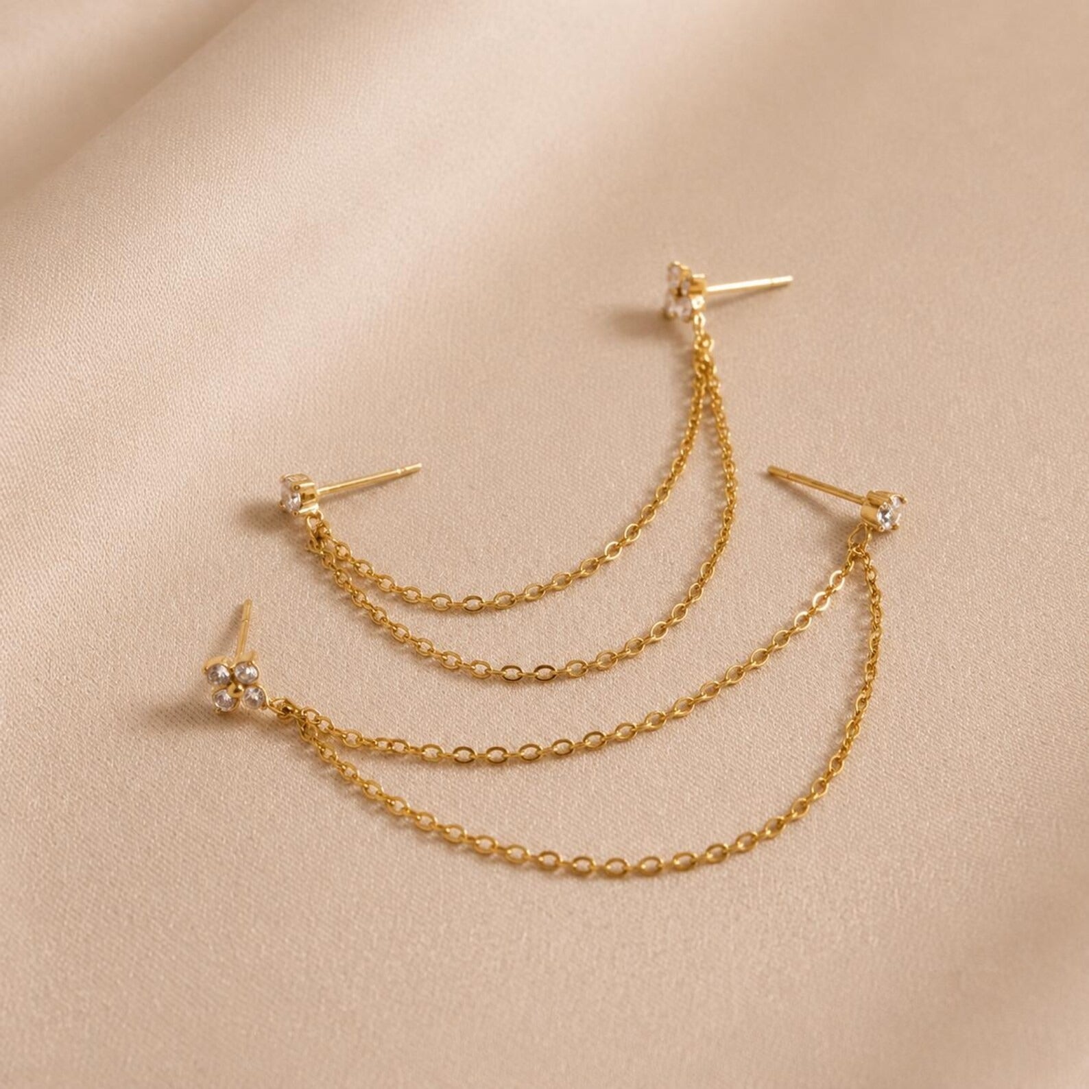 Gold Chain Ear Cuff Earring