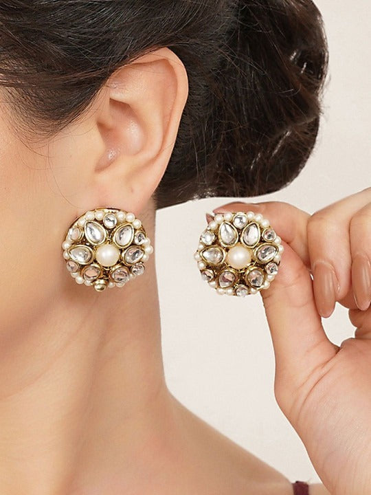 Mini Kundan Flower Stud Earrings