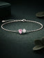 Women Sterling Silver Cubic Zirconia Rhodium-Plated Wraparound Bracelet