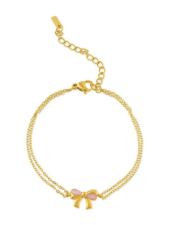 18k Gold Plated Ribbon Stainless Steel Waterproof & Anti-Tarnish Chain Bracelet