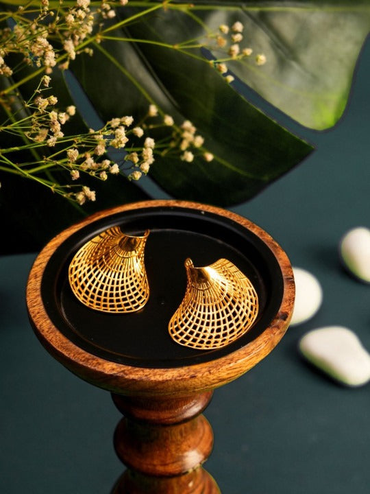 Aura Shell Gold-Plated Contemporary Shell Drop Earrings