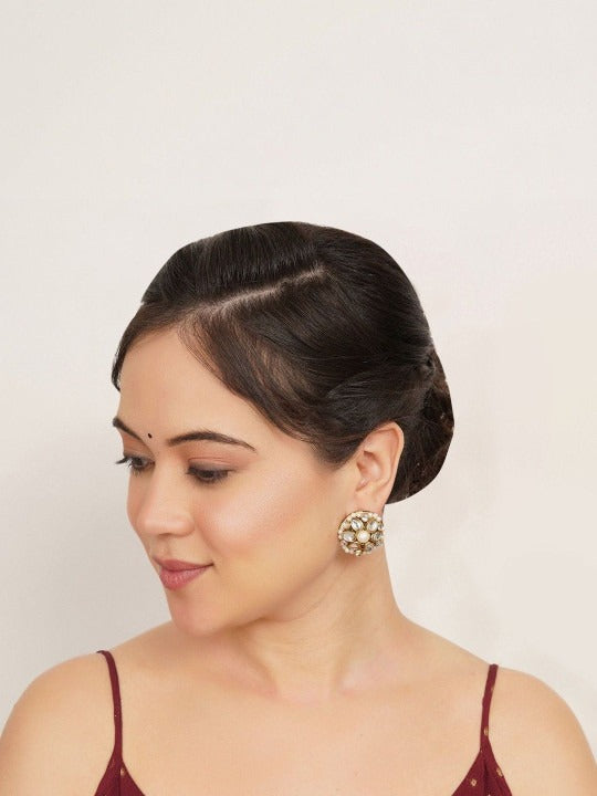 Mini Kundan Flower Stud Earrings