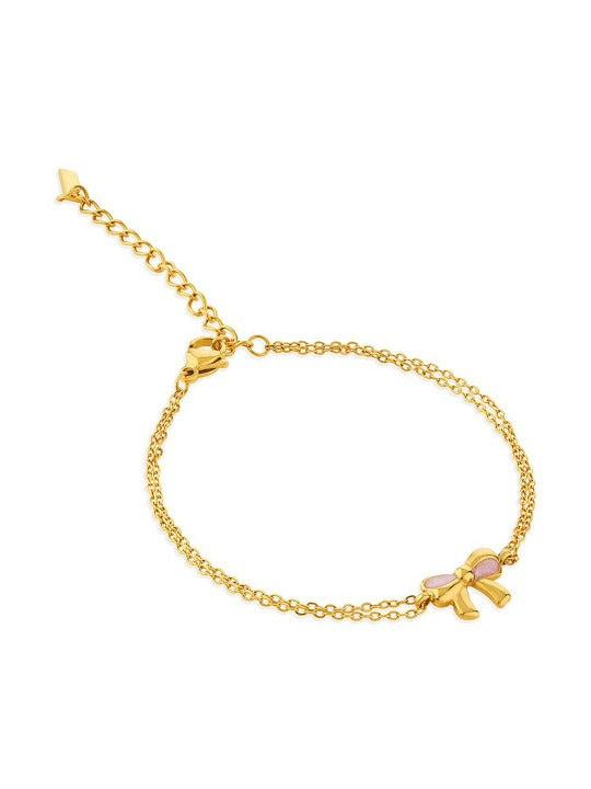 18k Gold Plated Ribbon Stainless Steel Waterproof & Anti-Tarnish Chain Bracelet