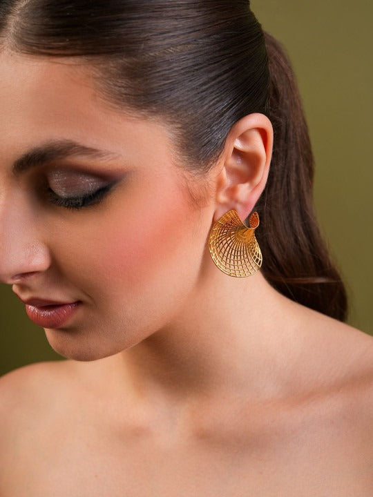 Aura Shell Gold-Plated Contemporary Shell Drop Earrings