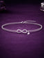 Women Sterling Silver Cubic Zirconia Rhodium-Plated Wraparound Bracelet