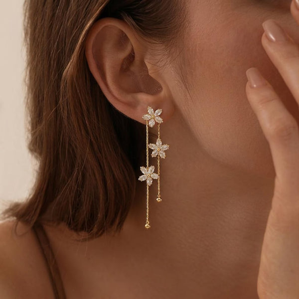 Dainty Flower Drop Earrings