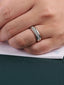 Men 925 Sterling Silver Rhodium-Plated American Diamond-Studded Finger Ring