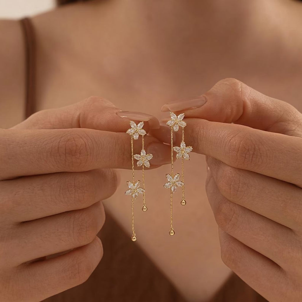 Dainty Flower Drop Earrings
