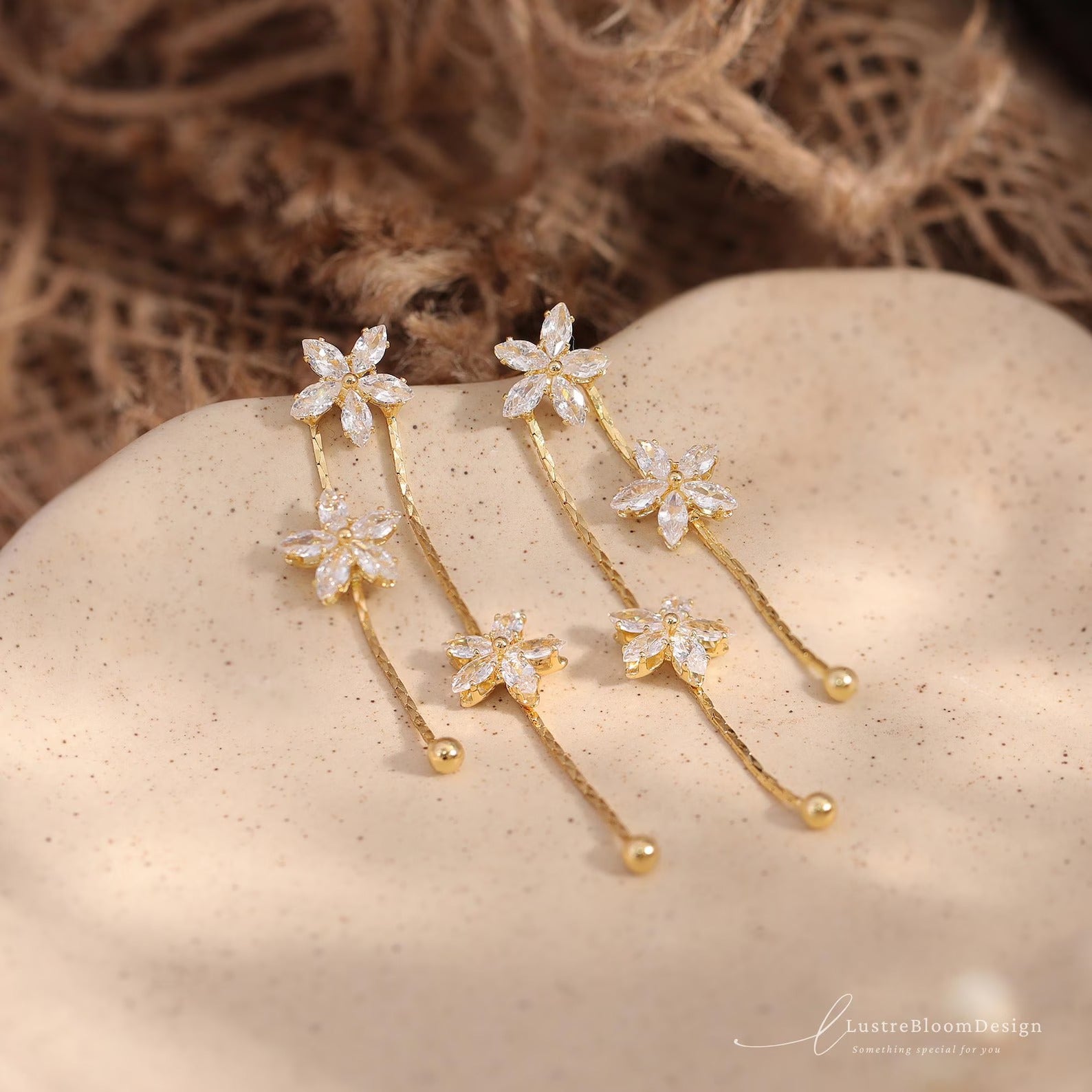 Dainty Flower Drop Earrings