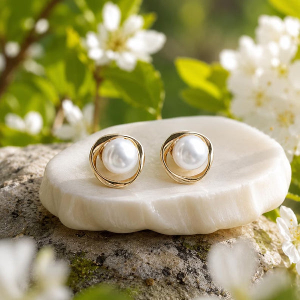 French Retro Pearl Clip Earrings