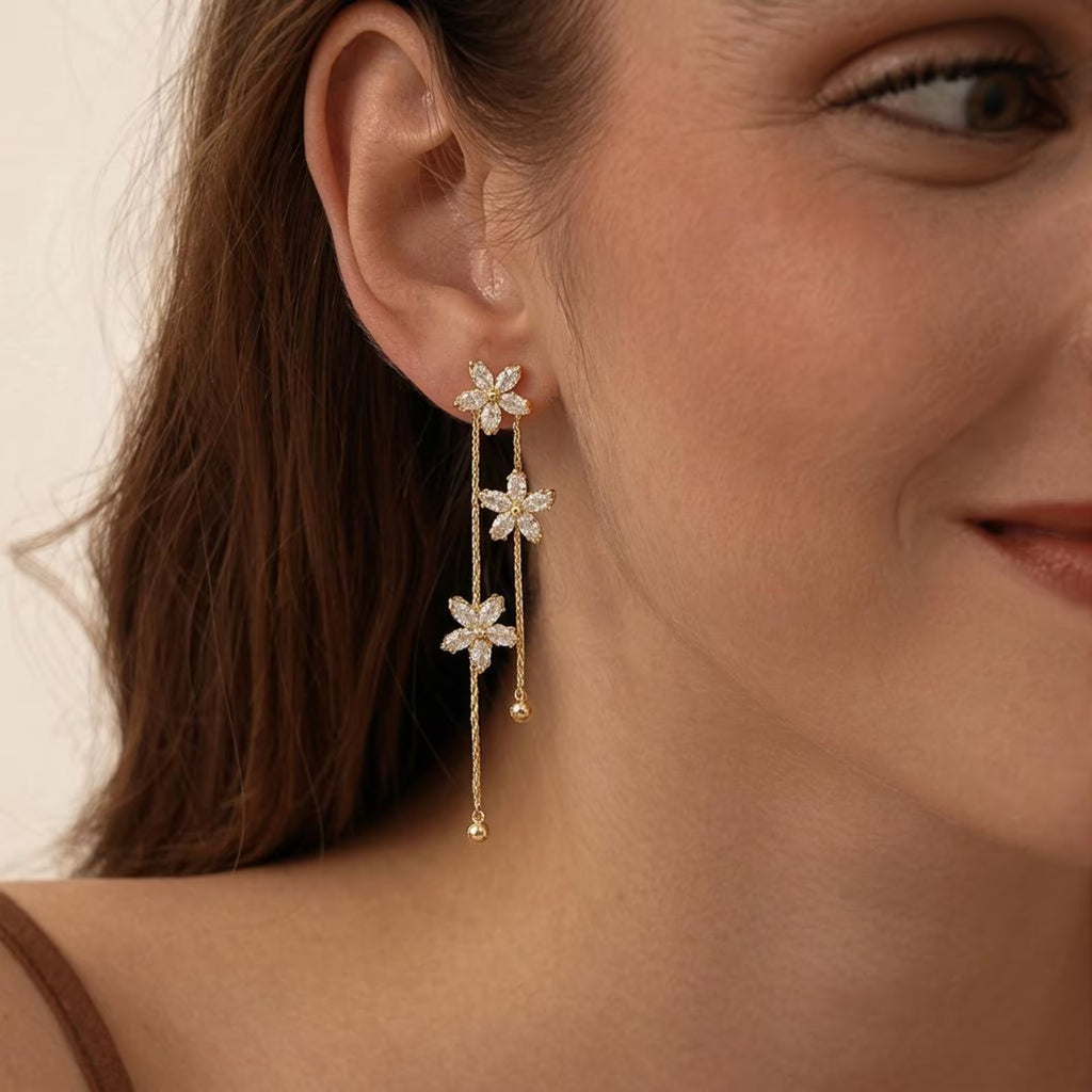Dainty Flower Drop Earrings