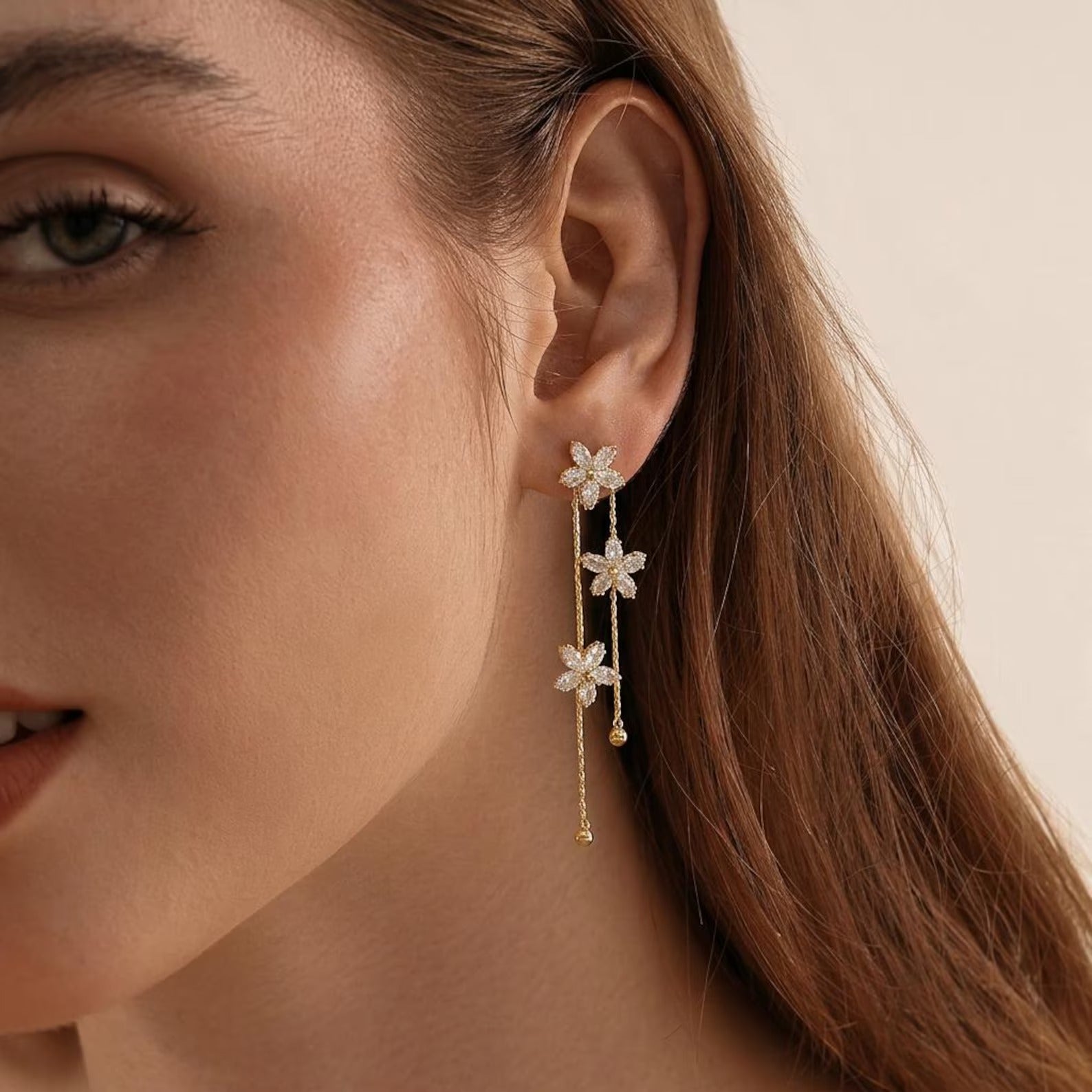 Dainty Flower Drop Earrings