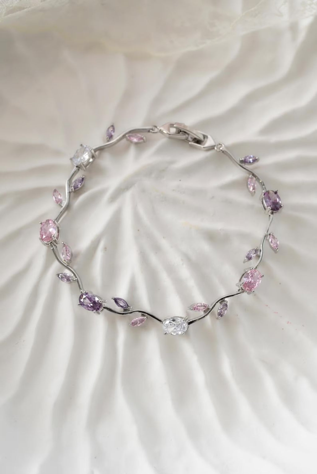 Gold Pastel Tulip Floral Bracelet