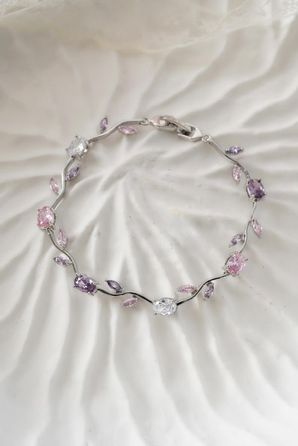 Gold Pastel Tulip Floral Bracelet