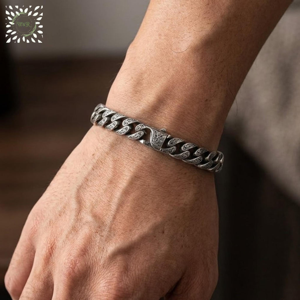 925 Sterling Silver Cuban Link Bracelet for Men