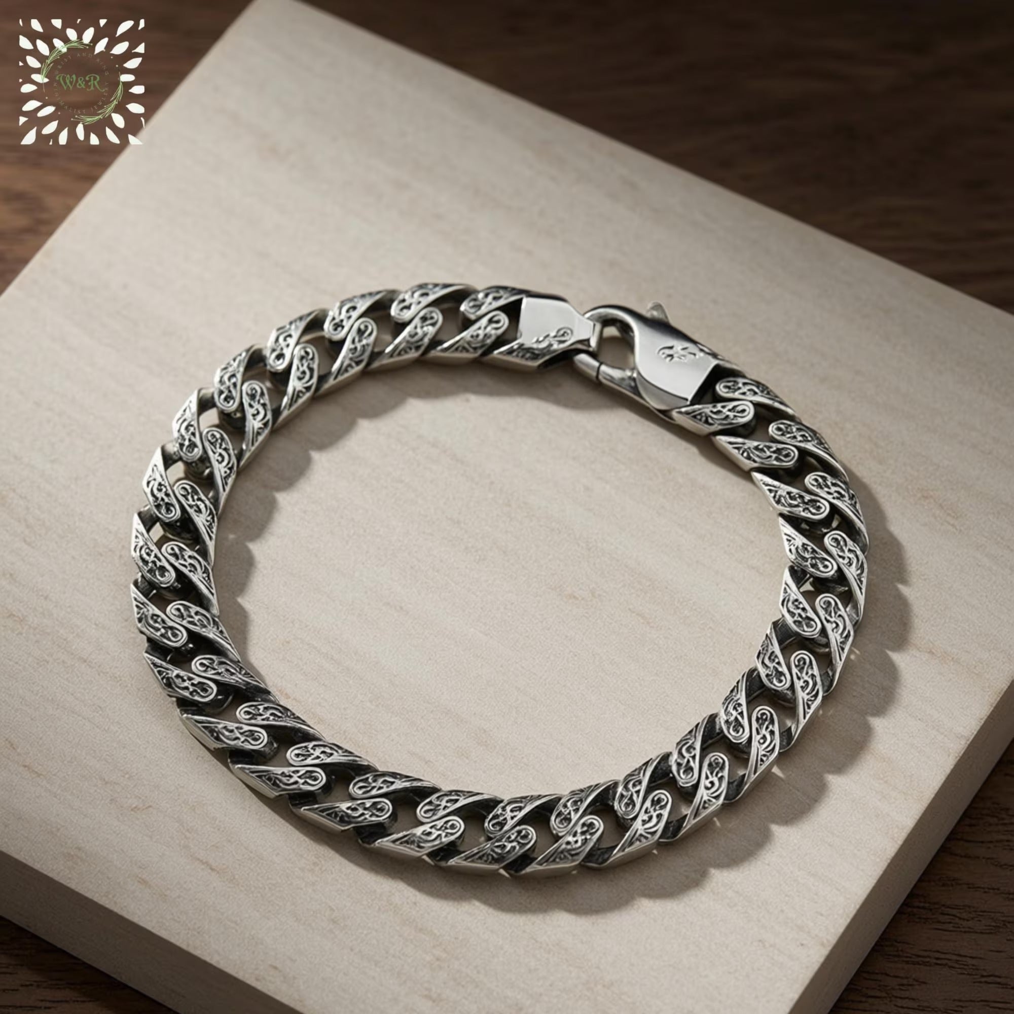 925 Sterling Silver Cuban Link Bracelet for Men