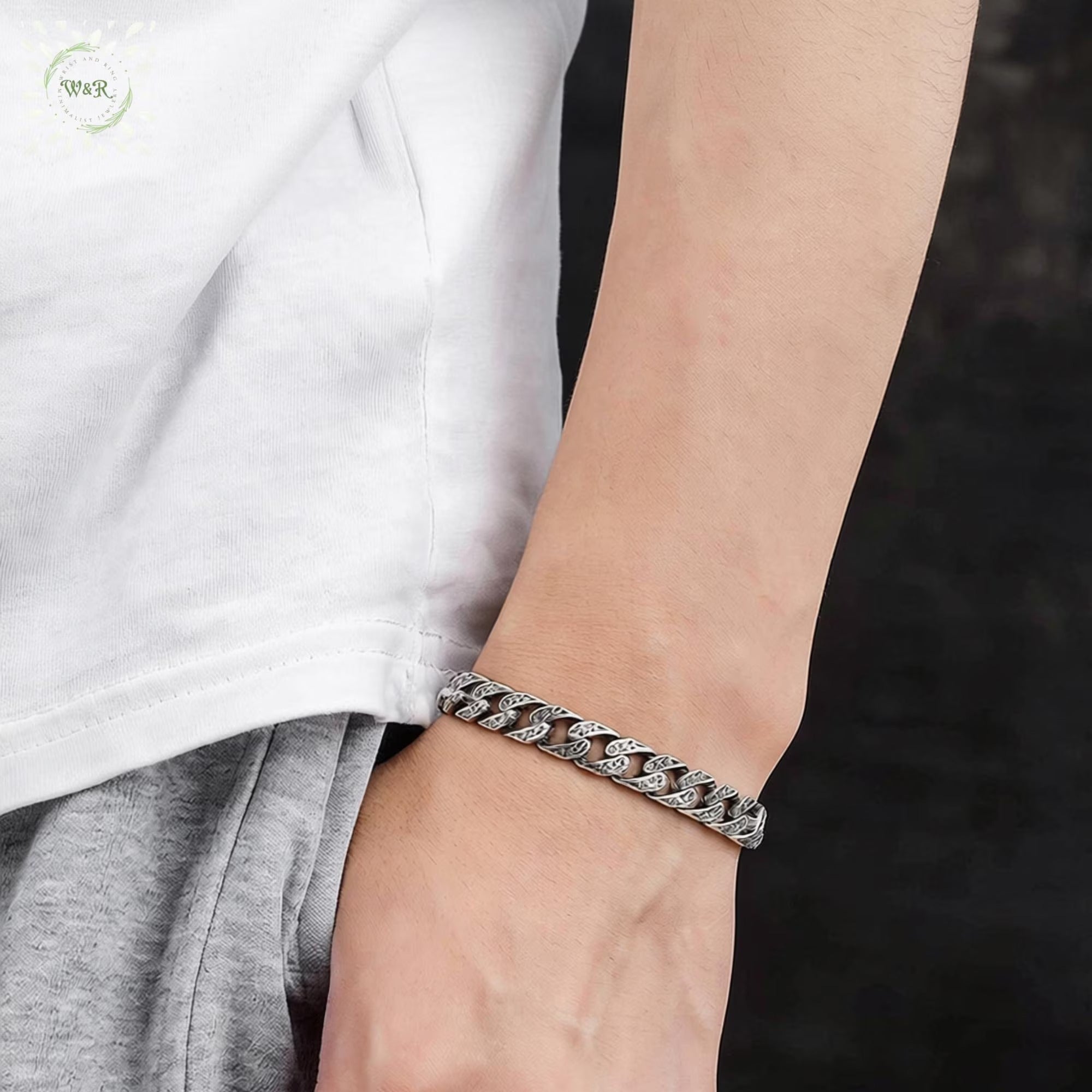925 Sterling Silver Cuban Link Bracelet for Men