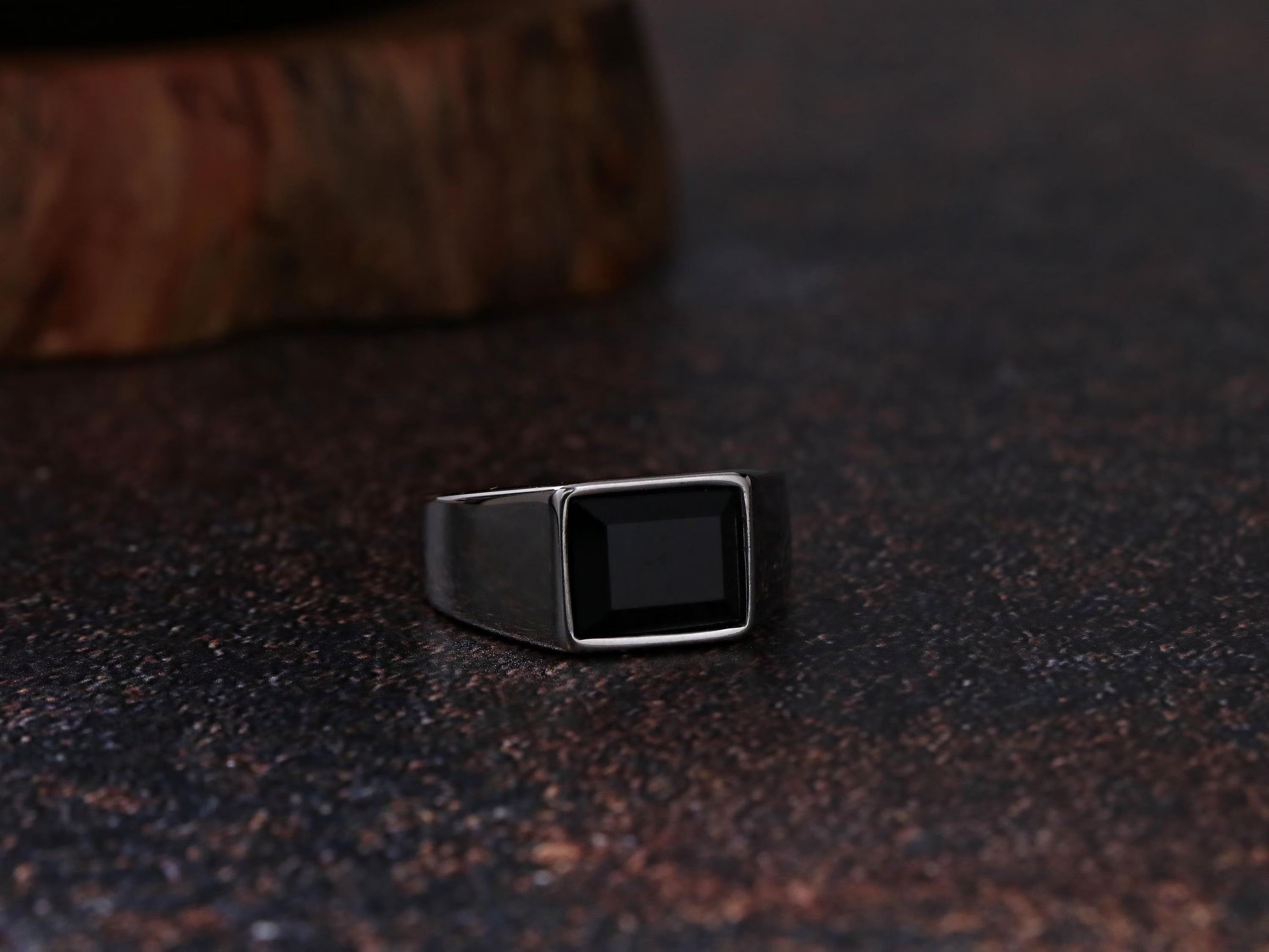 Black Stone Ring Secondary image