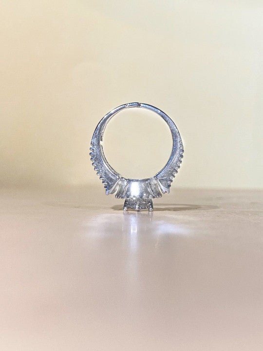 Women Silver Plated Modern Statement Finger Ring
