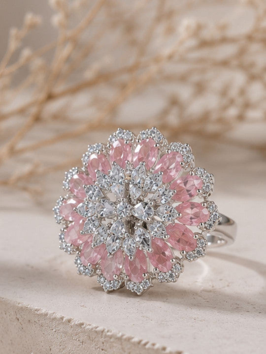 Women Stone Studded & Beaded Finger Ring